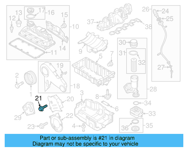 Center Timing Cover Bolt N-100-829-12 - View 20
