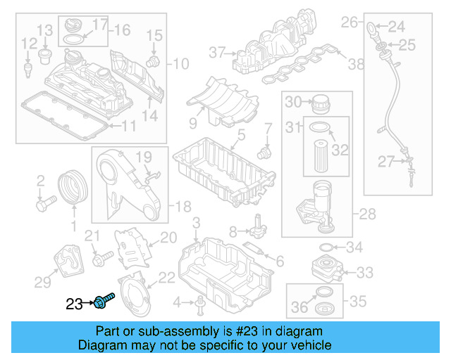 Center Timing Cover Bolt N-100-829-12 - View 8
