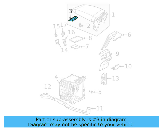 Armrest 561-864-207-AA-AEJ - View 3