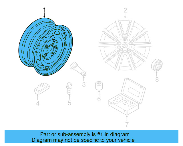 Wheel, Spare 5N0-601-027-F-03C - View 34