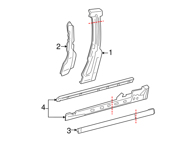 Lock Pillar Reinforced 1C0-809-608-E