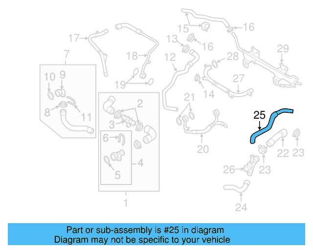 Engine Coolant Hose 06F-121-447 - View 48