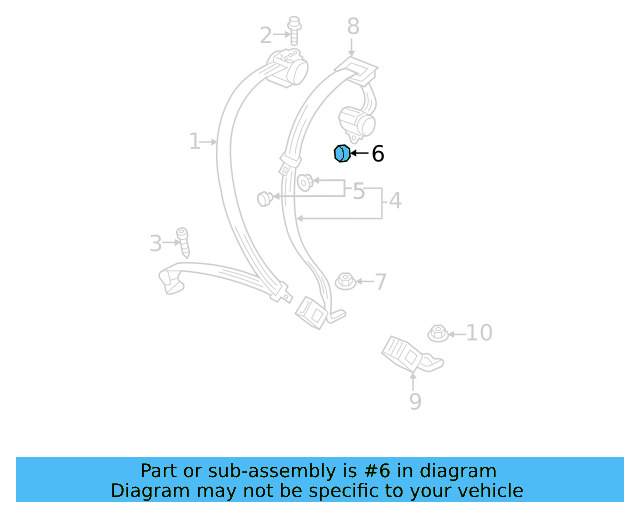 Center Belt Assembly Nut N-989-910-01 - View 17
