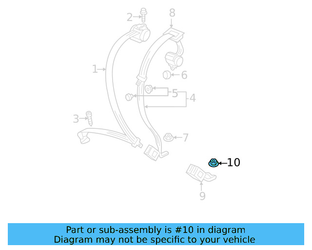 Center Belt Assembly Nut N-989-234-03 - View 16