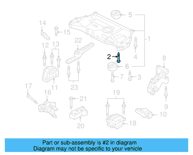 Engine Cradle Front Bolt N-105-286-02 - View 7