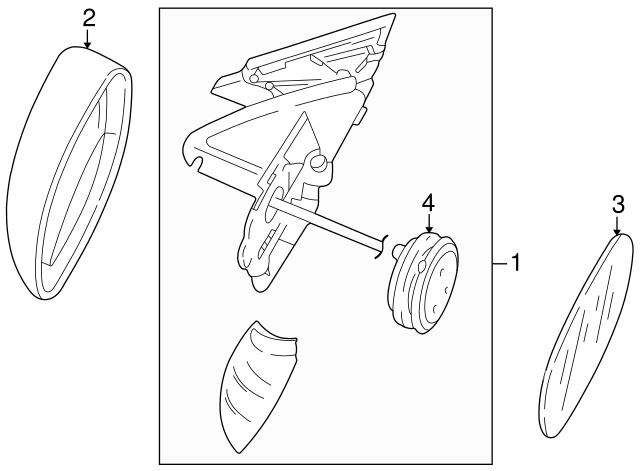 MIRROR GLASS Right side 3B1-857-522-A