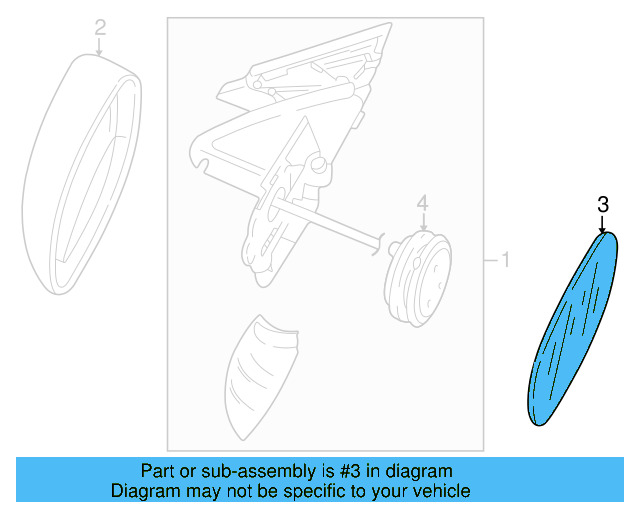 MIRROR GLASS Right side 3B1-857-522-A - View 11