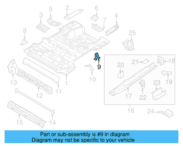 Floor Pan Cross 1K0-813-146 - View 22