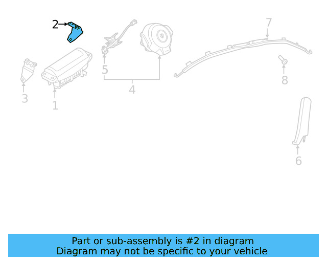 Passenger Air Bag Bracket 5C1-880-571-A - View 2
