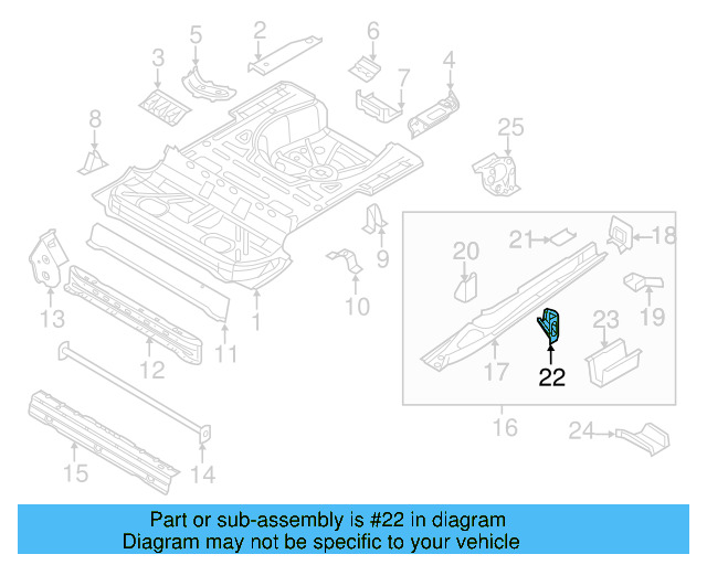 Frame Rail End Bracket 1K0-803-216-B