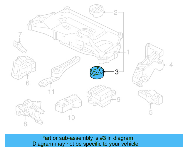 Engine Cradle Lower Insulator 1K0-199-867-Q - View 27