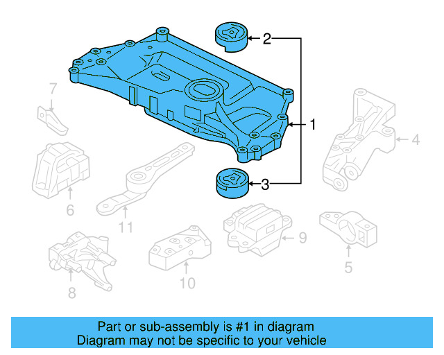 Engine Cradle 1K0-199-313-AL - View 30