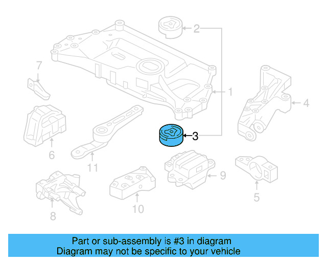 Engine Cradle Lower Insulator 1K0-199-867-Q - View 31