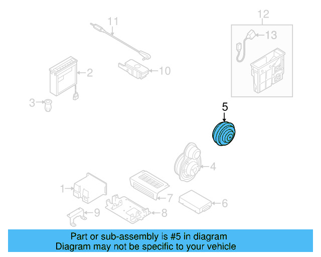 Rear Dr Speaker 3C0-035-453-B - View 11