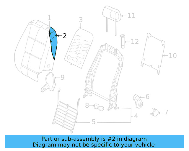 Seat Back Pad 2GJ-881-776 - View 2
