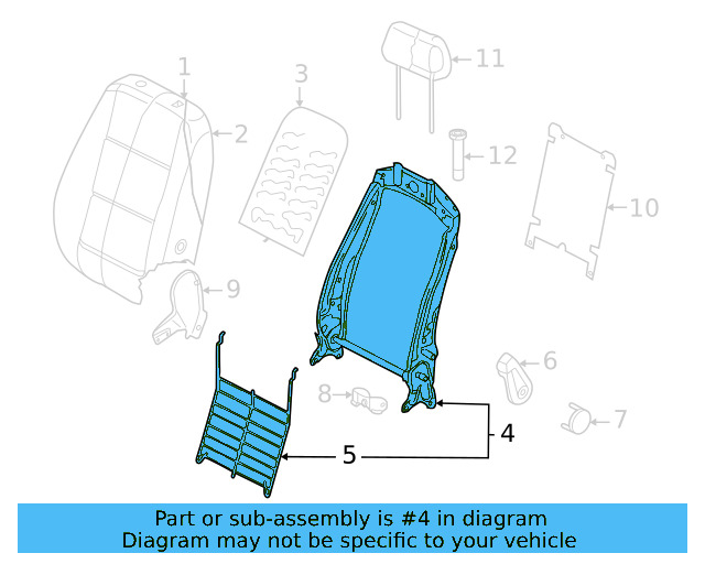 Seat Back Frame 3QF-881-046-F