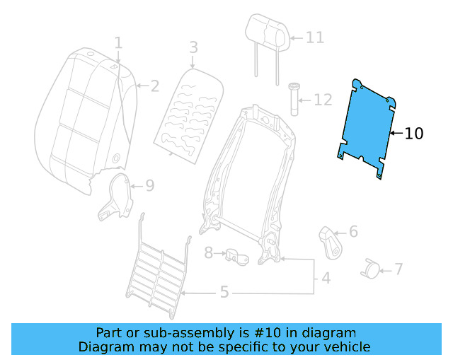 Seat Back Panel 3CN-881-989 - View 3