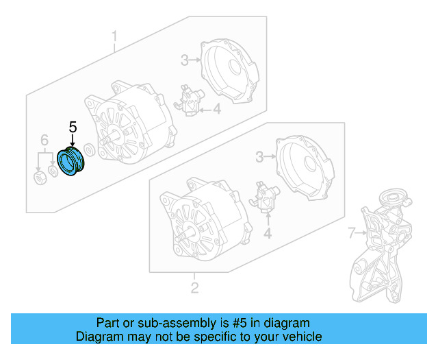 Alternator Pulley 06B-903-119-D - View 7