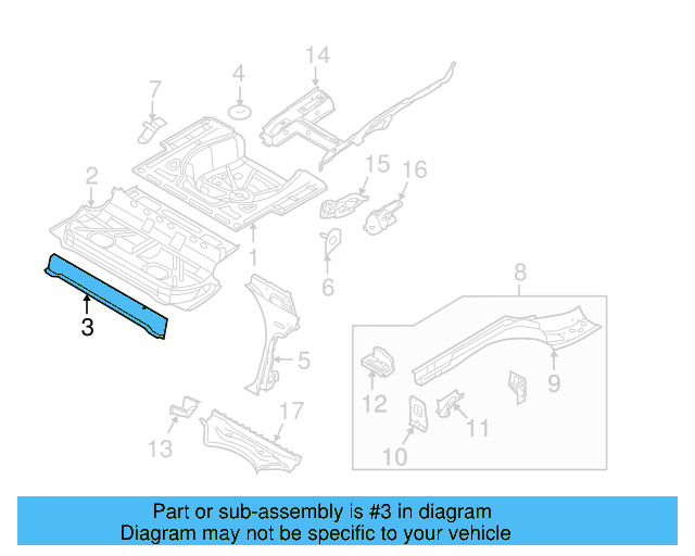 Floor Pan Cross 1K0-803-531-A - View 15