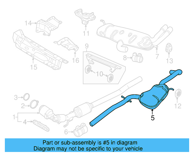 Front Muffler 5C3-253-209-AA - View 4