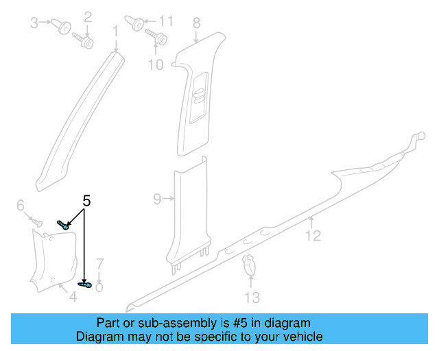 Kick Panel Trim Screw N-907-321-02 - View 9