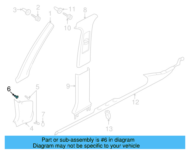 Kick Panel Trim Clip 4A0-857-610 - View 4