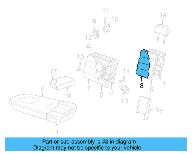 Seat Back Cover 3B0-885-805-B-FAT - View 8