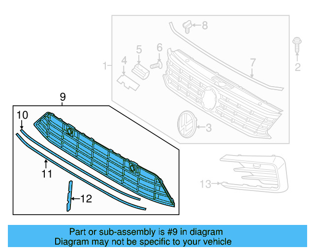 Lower Grille 561-853-671-F-FOD - View 6