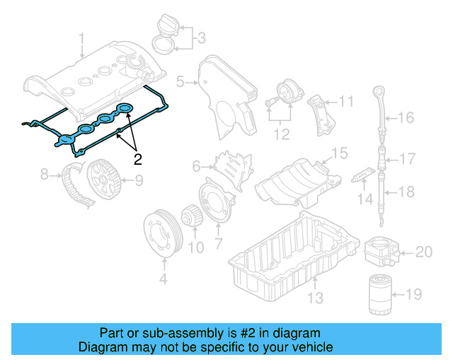 Engine Valve Cover Gasket 058-198-025-A - View 7