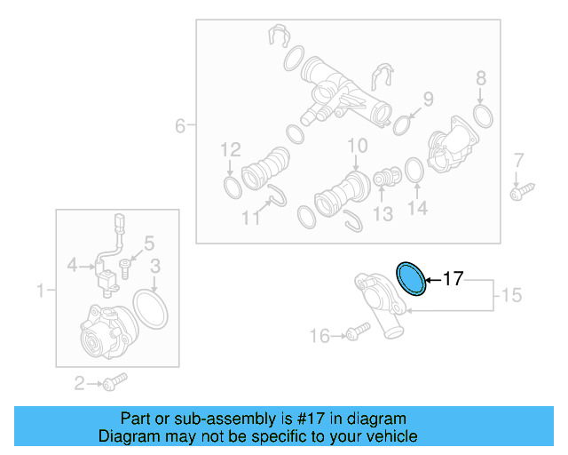 Engine Coolant Outlet Gasket 04L-121-688 - View 5