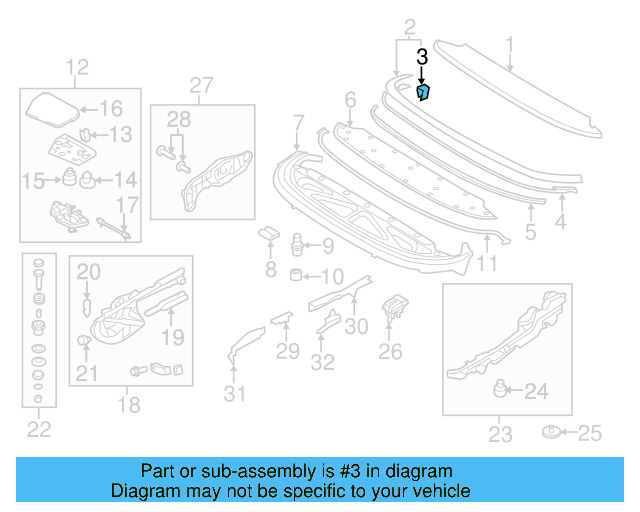 Finish Molding Clip 1Q0-825-429-B - View 3