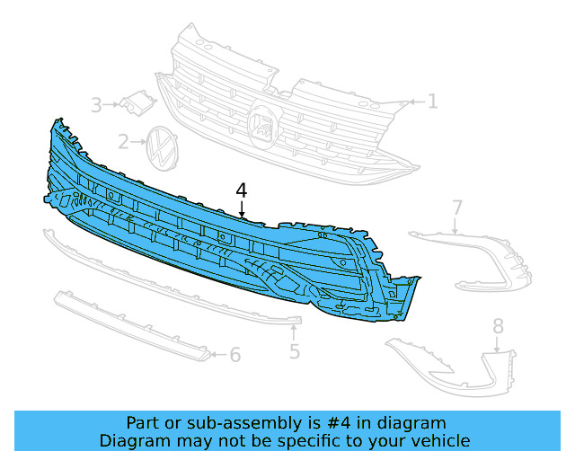 Lower Grille 5NN-853-671-K-041 - View 4