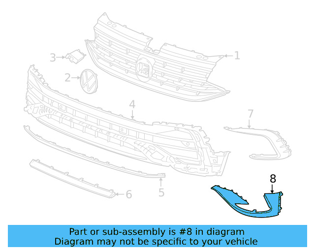 Corner Trim 5NN-853-211-G-GRU - View 2