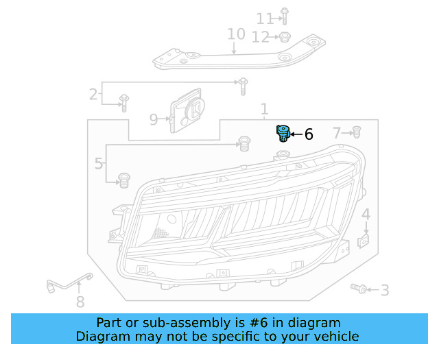 Headlamp Assembly Retainer Nut 56D-941-141 - View 3