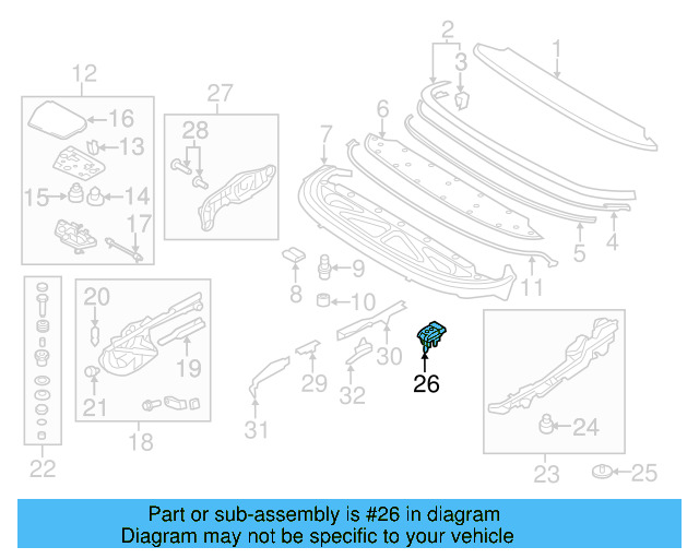 Retainer Assembly Bumper 1Q0-825-419-A - View 3
