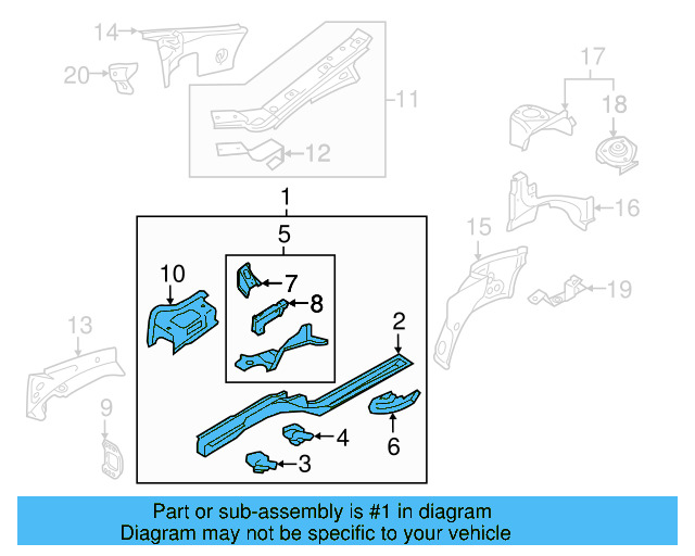 Lower Rail Assembly 1K0-803-092-M - View 4