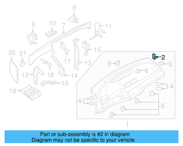 Instrument Panel Trim Panel Clip 1K0-867-961 - View 20