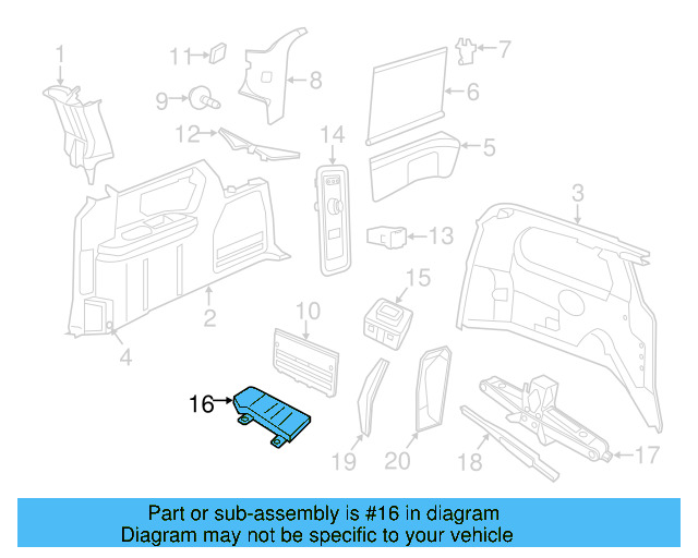 Switch Bezel 7B0-959-123-B-HL5 - View 4