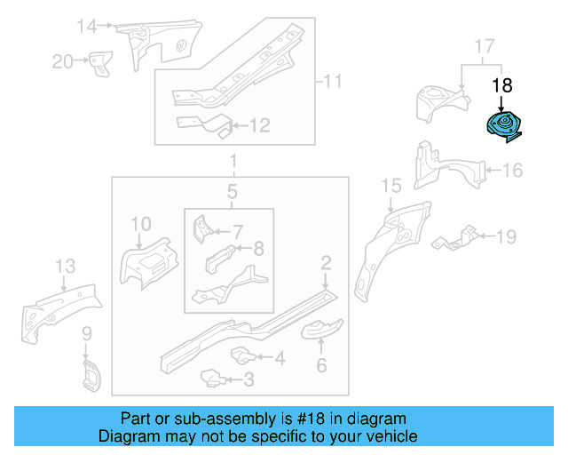 Strut Support 1K0-809-072 - View 7