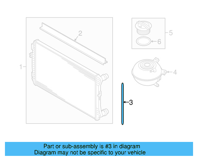 Radiator Side Seal 5Q0-121-331-D - View 7
