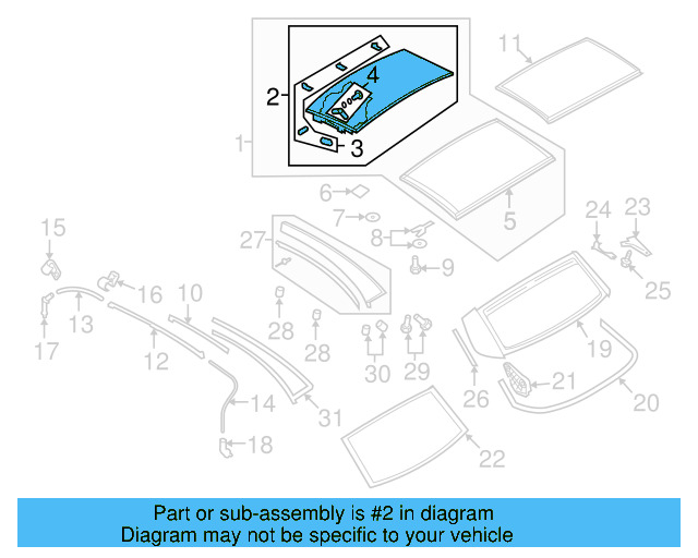 Sunroof Glass 1Q0-871-139-C - View 3