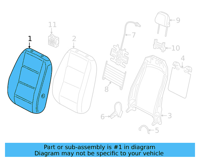 Seat Back Cover 3G8-881-806-R-RCR