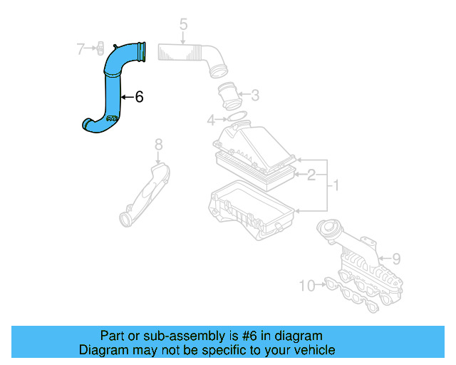 Intake Pipe 1J0-129-609-B - View 3