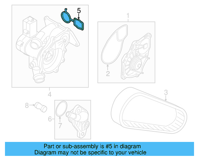 Engine Water Pump Housing Gasket 06L-121-139-A - View 6
