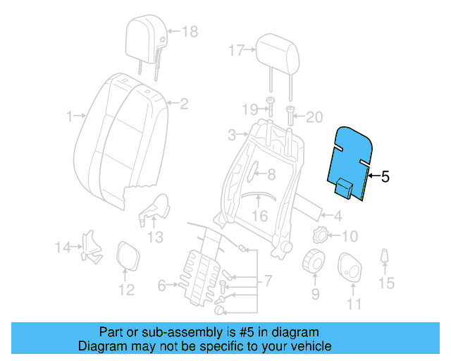 Seat Back Panel 1K0-881-989-C