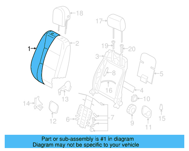 Seat Back Cover 1K4-881-805-KT-RCW - View 2