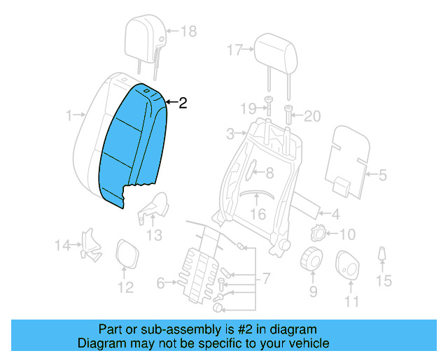 Seat Back Pad 1K4-881-775-BN - View 2