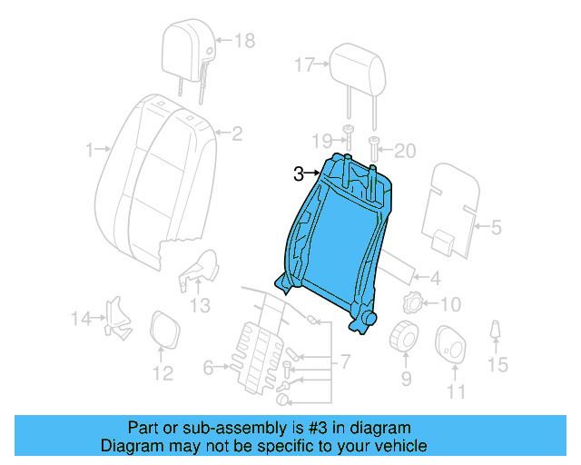 Seat Back Frame 1K4-881-515-BL - View 3