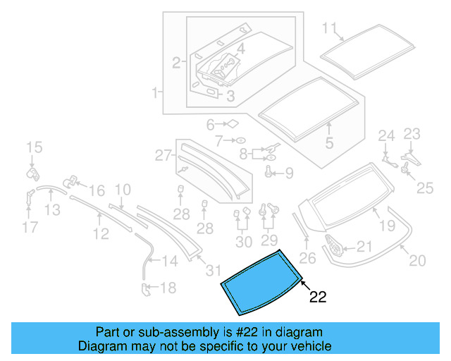 Back Glass 1Q0-845-051-B-NVB - View 4