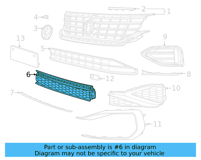 Lower Grille 561-853-677-M-9B9 - View 5